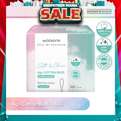 WATSONS - Ag+ Cotton Buds Antibacterial (100% Pure Cotton) 160s