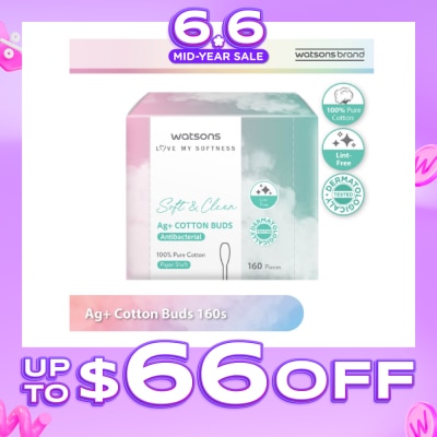 WATSONS - Ag+ Cotton Buds Antibacterial (100% Pure Cotton) 160s