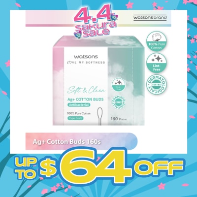 WATSONS - Ag+ Cotton Buds Antibacterial (100% Pure Cotton) 160s