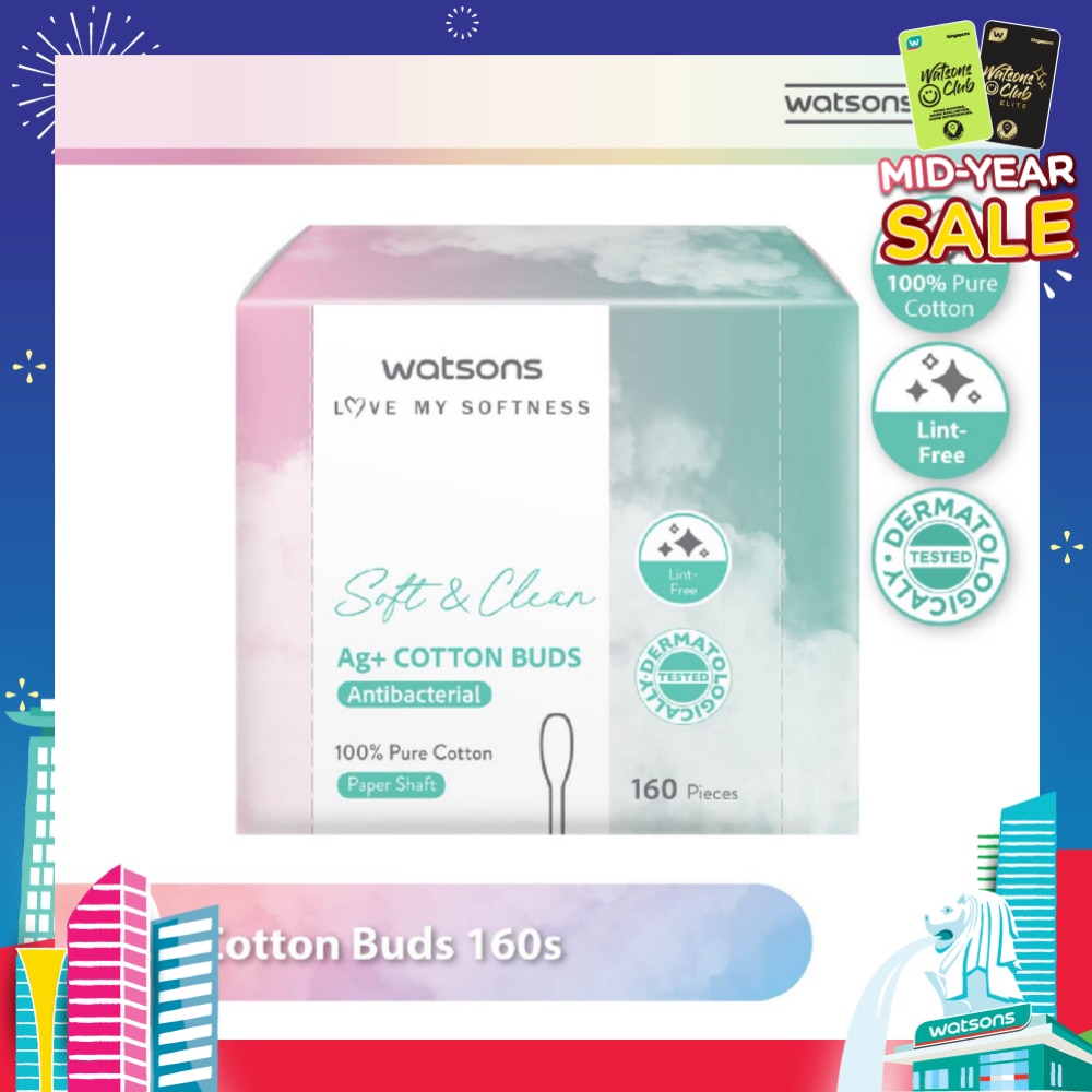 Ag+ Cotton Buds Antibacterial (100% Pure Cotton) 160s