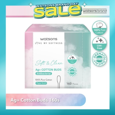 WATSONS - Ag+ Cotton Buds Antibacterial (100% Pure Cotton) 160s