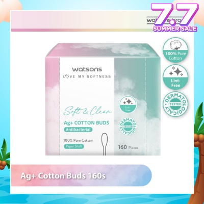 WATSONS Ag+ Cotton Buds Antibacterial (100% Pure Cotton) 160s