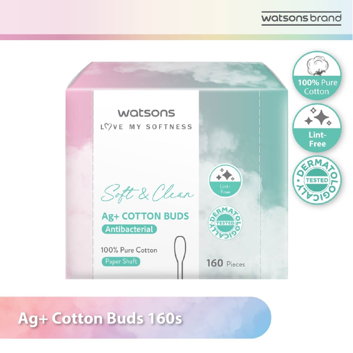 Ag+ Cotton Buds Antibacterial (100% Pure Cotton) 160s