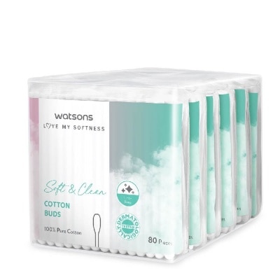 WATSONS Cotton Buds (100% Pure Cotton) 80s X 6s