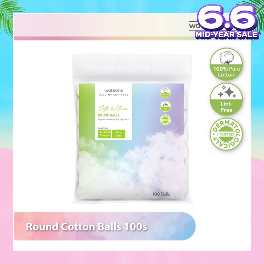 Round Cotton Balls (100% Pure Cotton) 100s