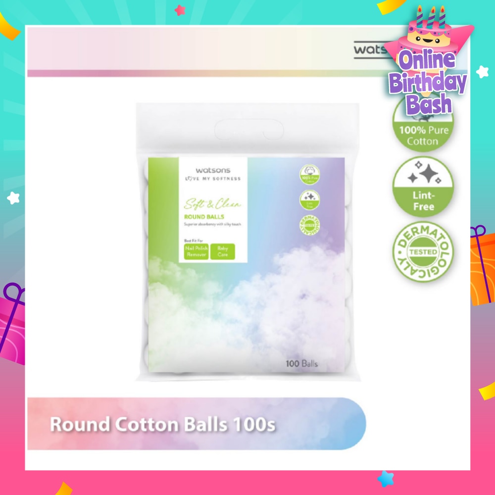 Round Cotton Balls (100% Pure Cotton) 100s