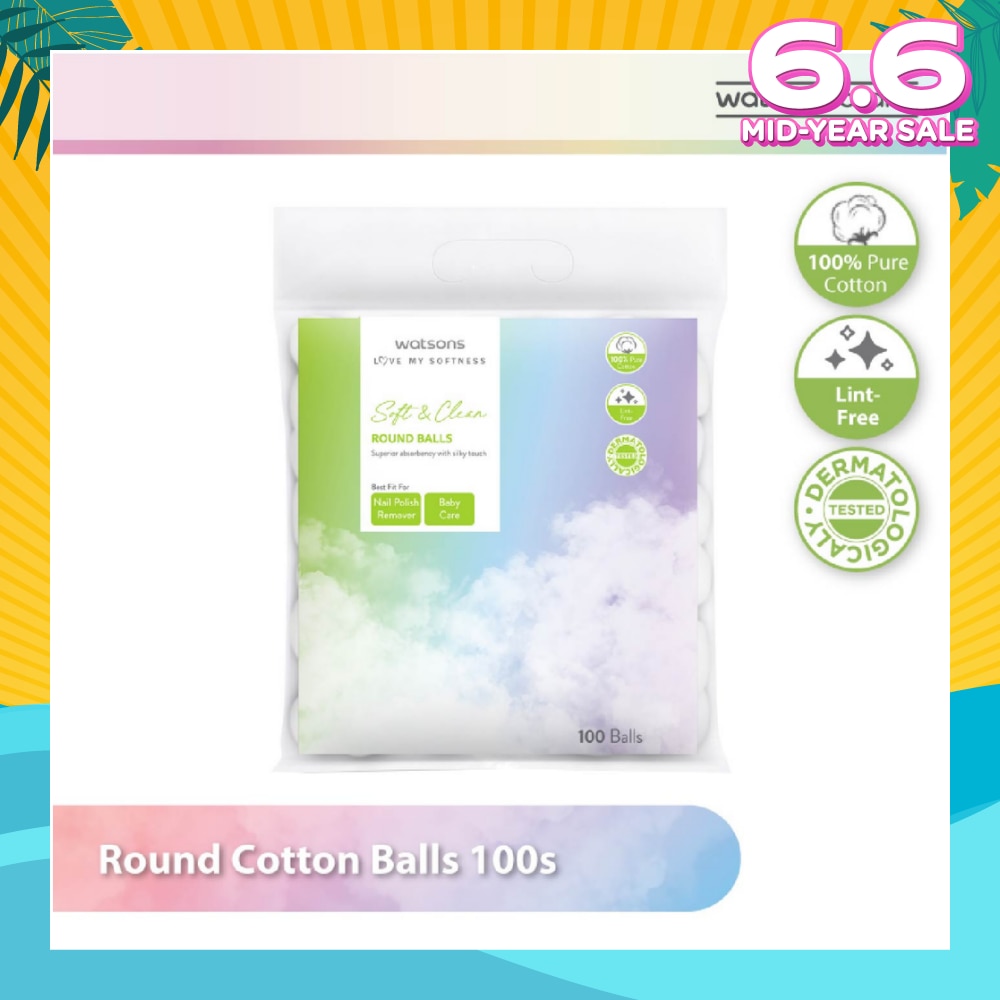 Round Cotton Balls (100% Pure Cotton) 100s