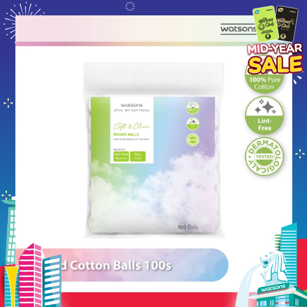 Round Cotton Balls (100% Pure Cotton) 100s