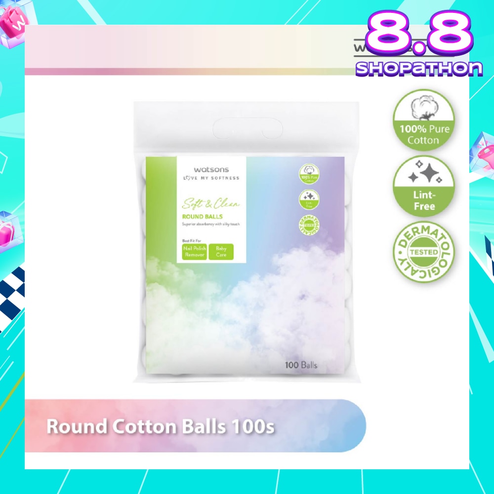 Round Cotton Balls (100% Pure Cotton) 100s
