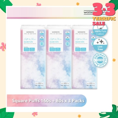 WATSONS Square Puffs 160s+80s (50% Free) X 3s