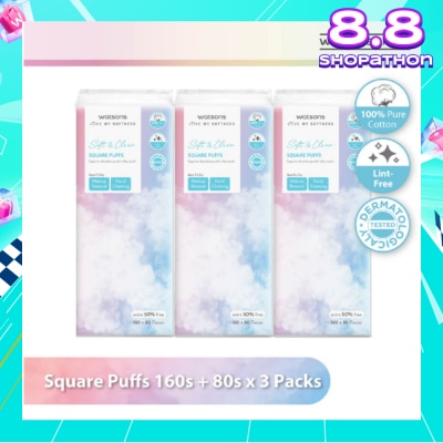 WATSONS Square Puffs 160s+80s (50% Free) X 3s