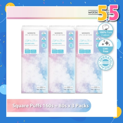 WATSONS Square Puffs 160s+80s (50% Free) X 3s