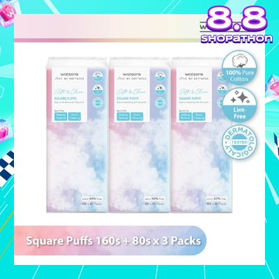 WATSONS Square Puffs 160s+80s (50% Free) X 3s