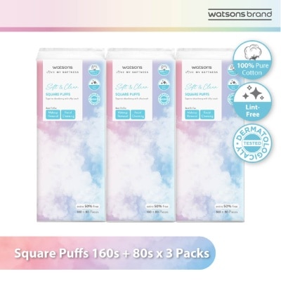 WATSONS Square Puffs 160s+80s (50% Free) X 3s