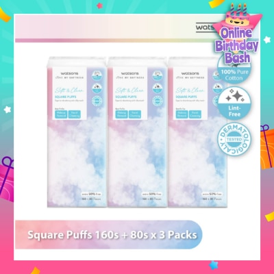 WATSONS Square Puffs 160s+80s (50% Free) X 3s