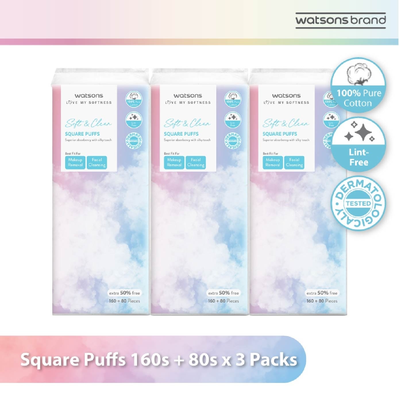 Square Puffs 160s+80s (50% Free) X 3s