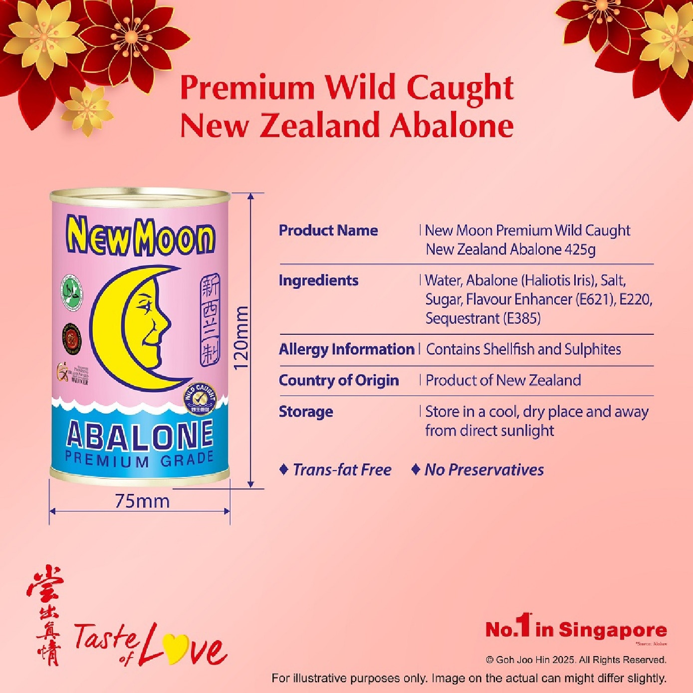 [CNY] Premium Grade Wild Caught New Zealand Abalone 425g