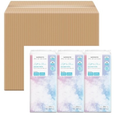 WATSONS Square Puffs 160s+8os (50% Free) X 3s X 40s Carton