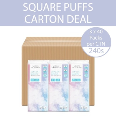 WATSONS Square Puffs 160s+8os (50% Free) X 3s X 40s Carton