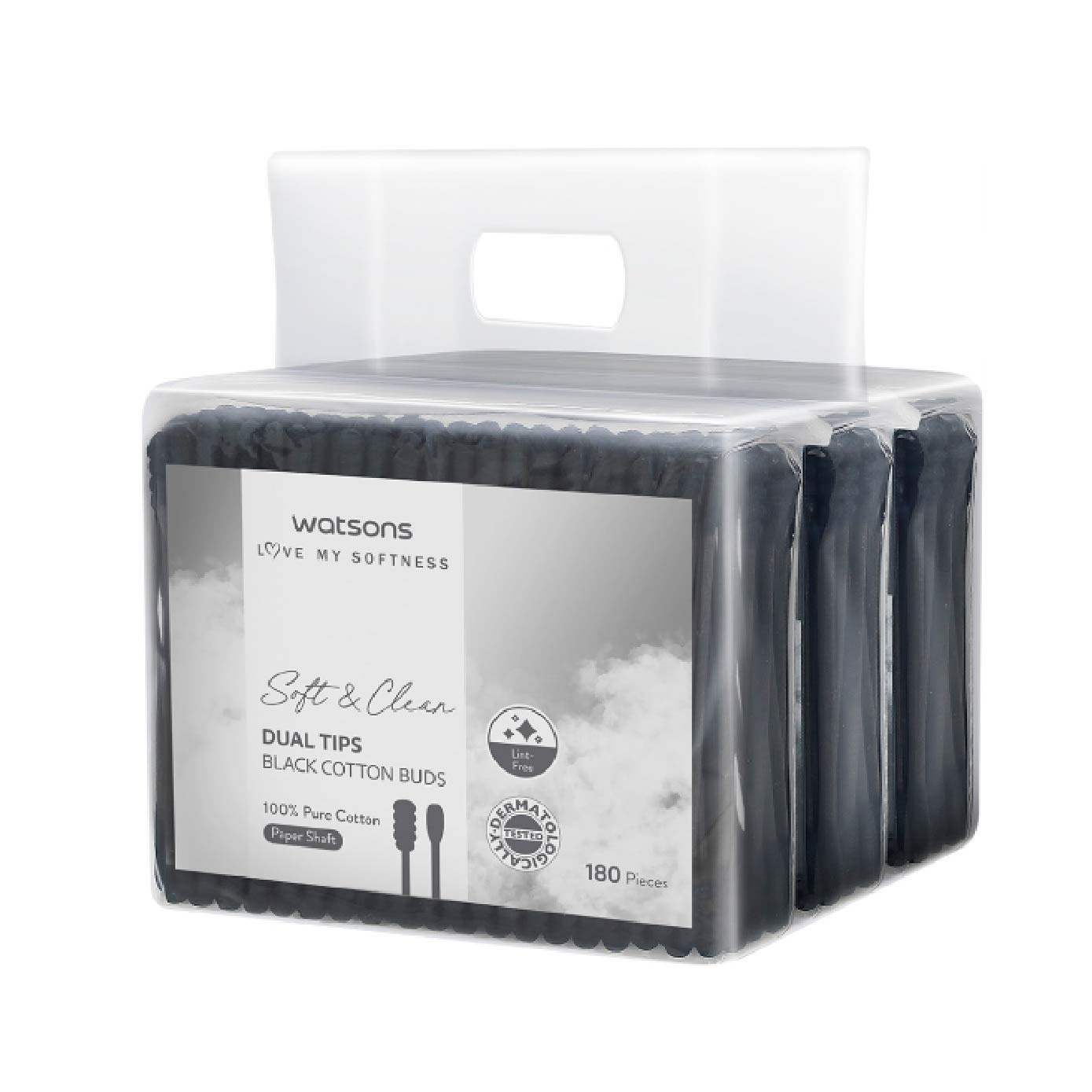 Dual Tips Black Cotton Buds (100% Pure Cotton) 180s X 3s