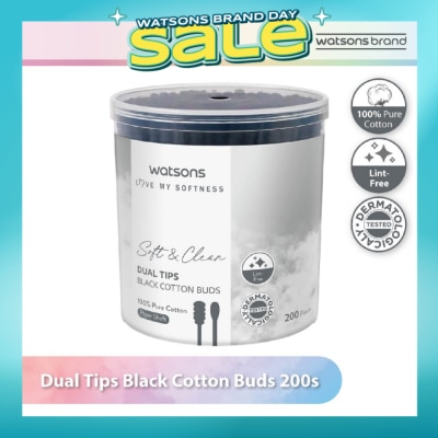 WATSONS - Dual Tips Black Cotton Buds (100% Pure Cotton) 200s