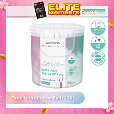 WATSONS Extra Large Cotton Buds (100% Pure Cotton) 120s