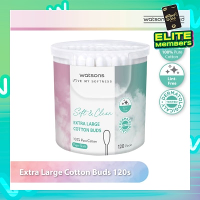 WATSONS Extra Large Cotton Buds (100% Pure Cotton) 120s