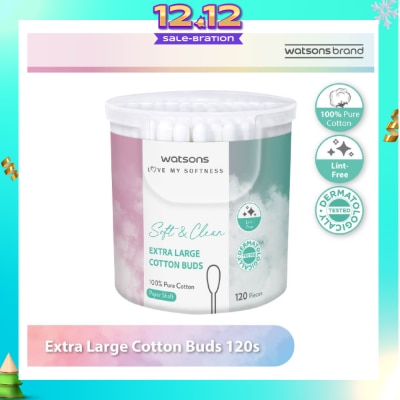 WATSONS Extra Large Cotton Buds (100% Pure Cotton) 120s