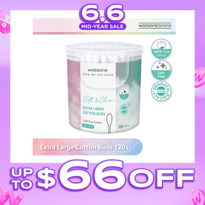 WATSONS - Extra Large Cotton Buds (100% Pure Cotton) 120s