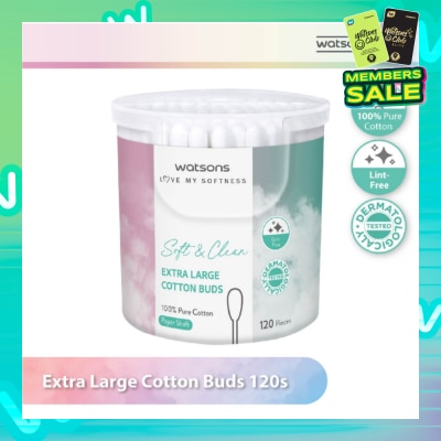 WATSONS Extra Large Cotton Buds (100% Pure Cotton) 120s