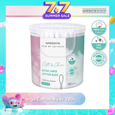 WATSONS - Extra Large Cotton Buds (100% Pure Cotton) 120s