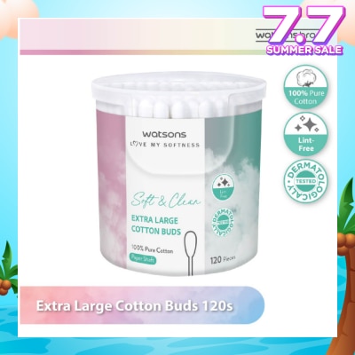 WATSONS Extra Large Cotton Buds (100% Pure Cotton) 120s