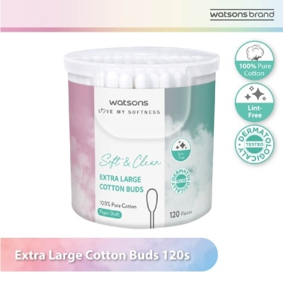 WATSONS Extra Large Cotton Buds (100% Pure Cotton) 120s