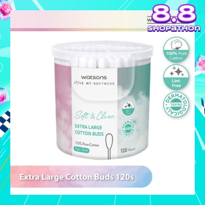 WATSONS Extra Large Cotton Buds (100% Pure Cotton) 120s