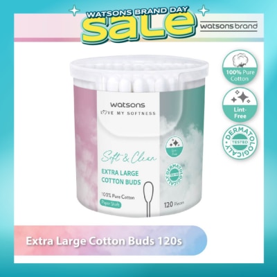 WATSONS - Extra Large Cotton Buds (100% Pure Cotton) 120s