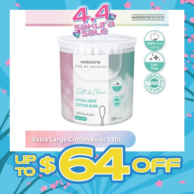 WATSONS - Extra Large Cotton Buds (100% Pure Cotton) 120s