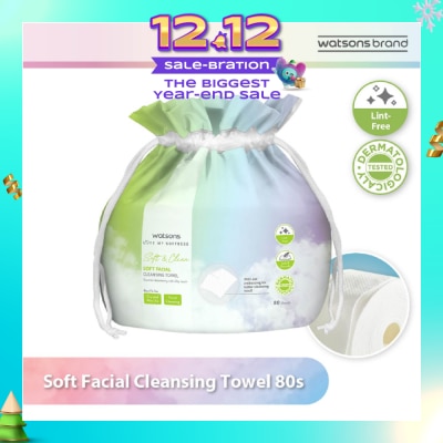 WATSONS X-Flower Soft Facial Cleansing Towel (Lint Free, Soft And Durable, Dermatologically Tested) 80s