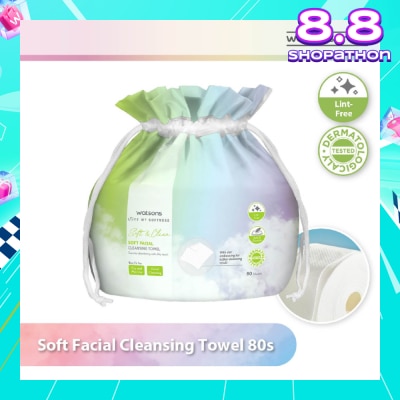 WATSONS X-Flower Soft Facial Cleansing Towel (Lint Free, Soft And Durable, Dermatologically Tested) 80s