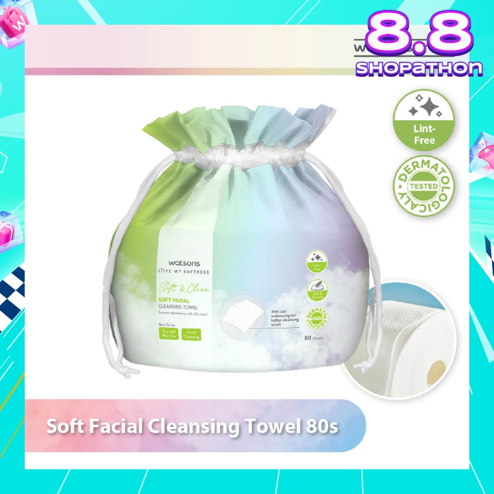 X-Flower Soft Facial Cleansing Towel (Lint Free, Soft And Durable, Dermatologically Tested) 80s