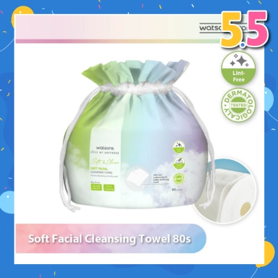 WATSONS X-Flower Soft Facial Cleansing Towel (Lint Free, Soft And Durable, Dermatologically Tested) 80s