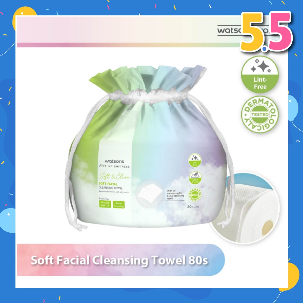 X-Flower Soft Facial Cleansing Towel (Lint Free, Soft And Durable, Dermatologically Tested) 80s