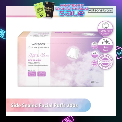 WATSONS Side Sealed Facial Puffs (100% Pure Cotton) 200s
