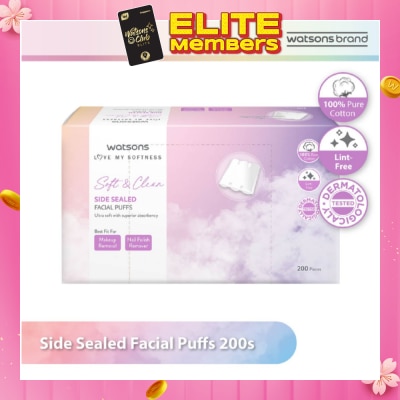 WATSONS Side Sealed Facial Puffs (100% Pure Cotton) 200s