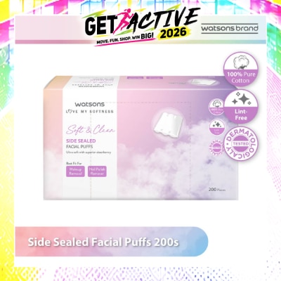 WATSONS - Side Sealed Facial Puffs (100% Pure Cotton) 200s image