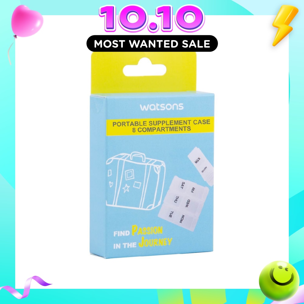 Portable Supplement Case 8 Compartments 1s image