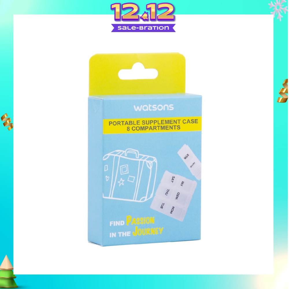 Portable Supplement Case 8 Compartments 1s