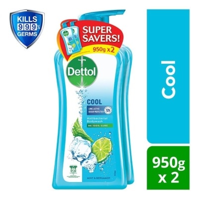 DETTOL Anti-Bacterial Body Wash Cool 950ml x 2s