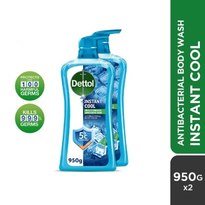 DETTOL Dettol Instant Cool Antibacterial Body Wash Mint & Sea Minerals 950g x 2s