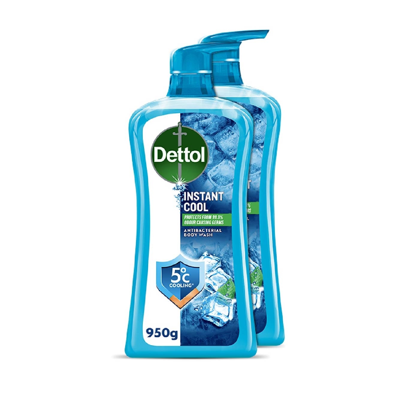 Dettol Instant Cool Antibacterial Body Wash Mint & Sea Minerals 950g x 2s
