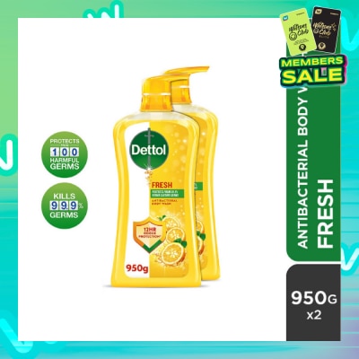 DETTOL Dettol Fresh Antibacterial Body Wash Yuzu Citrus 950g x 2s